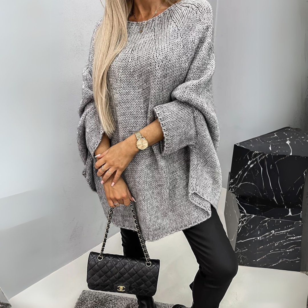 Claire | Elegantiškas Megztinis su Kabeliniu Raštu