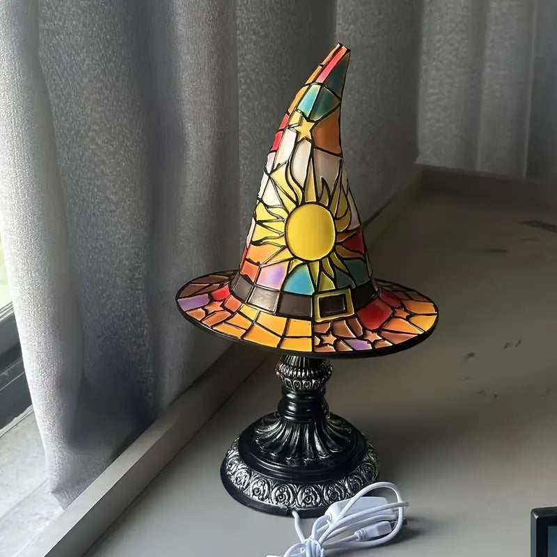 Vitrail Lampe im Hexenhut-Design