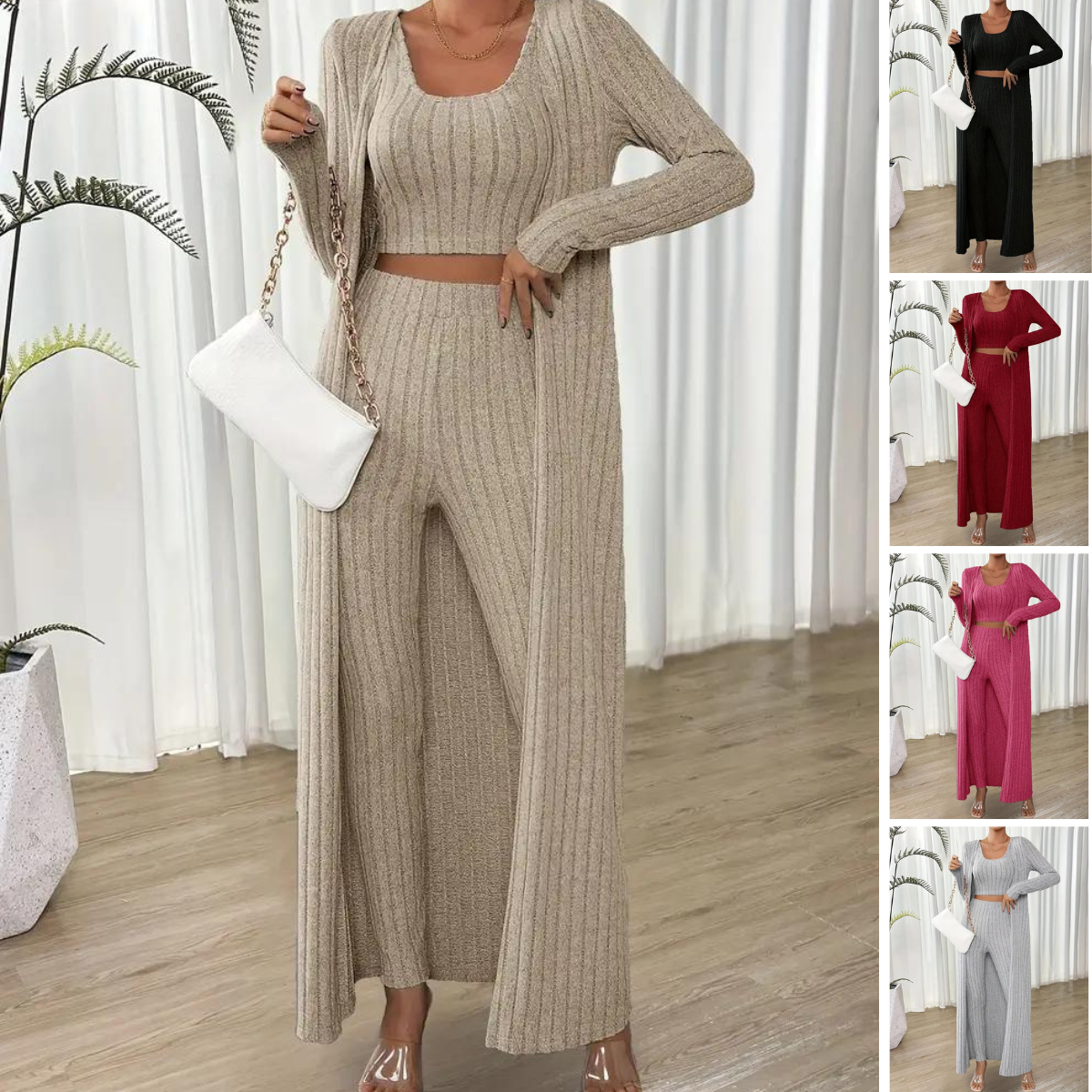 Solène - Stylish Ribbed Set