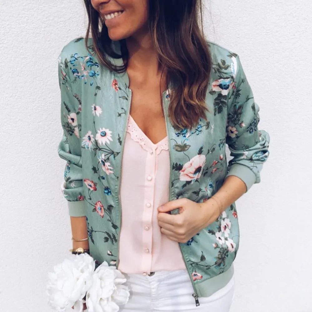 Hazel | Bomber Jacket with Trendy Floral Pattern