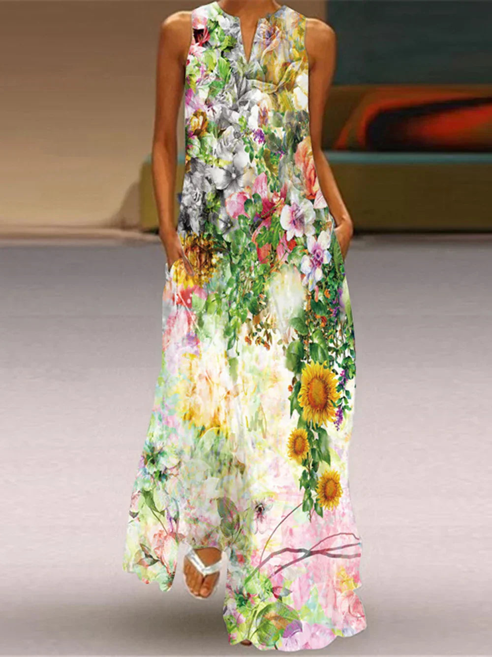 Aurelia | Papillon A-Line Dress with Floral Design