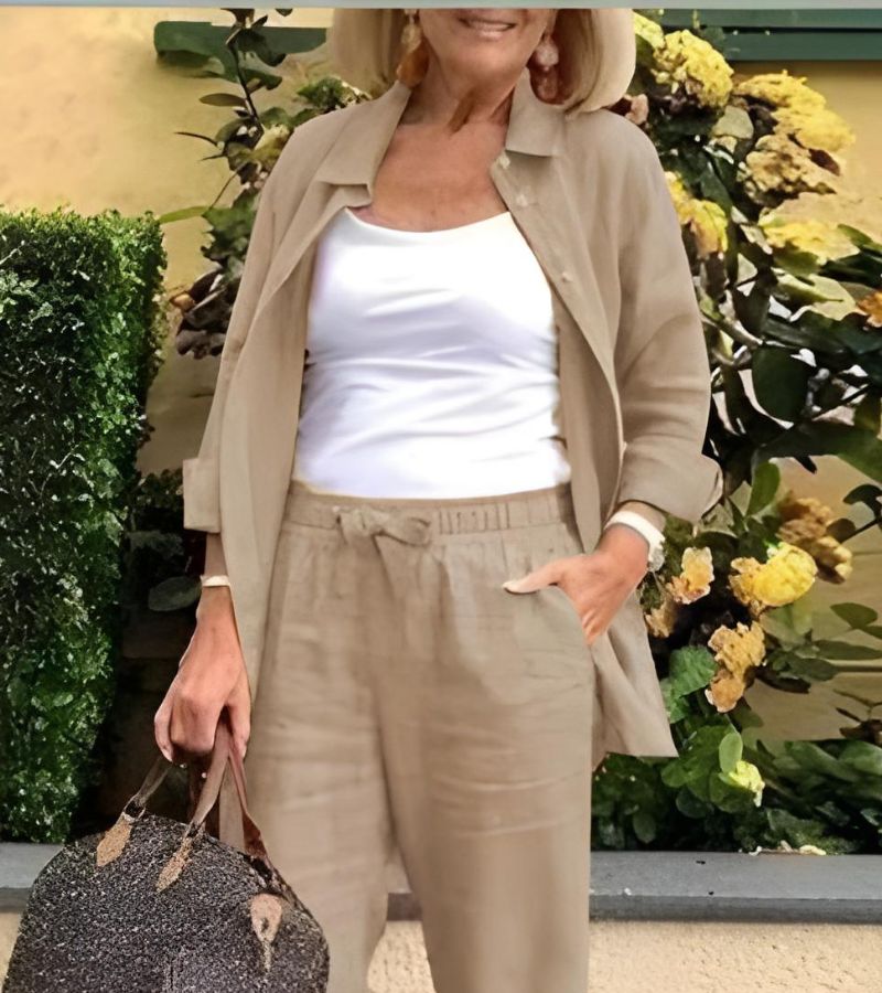 Martina - Komplektas Marškinių ir Kelnių iš Lino bei Medvilnės
