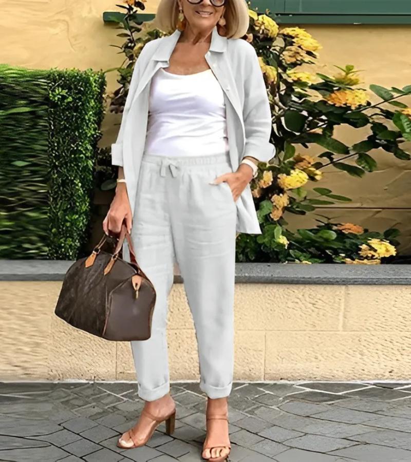 Martina - Komplektas Marškinių ir Kelnių iš Lino bei Medvilnės
