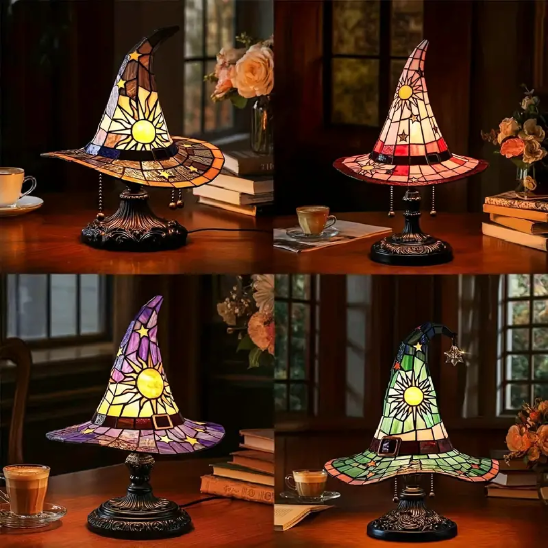 Vitrail Lampe im Hexenhut-Design