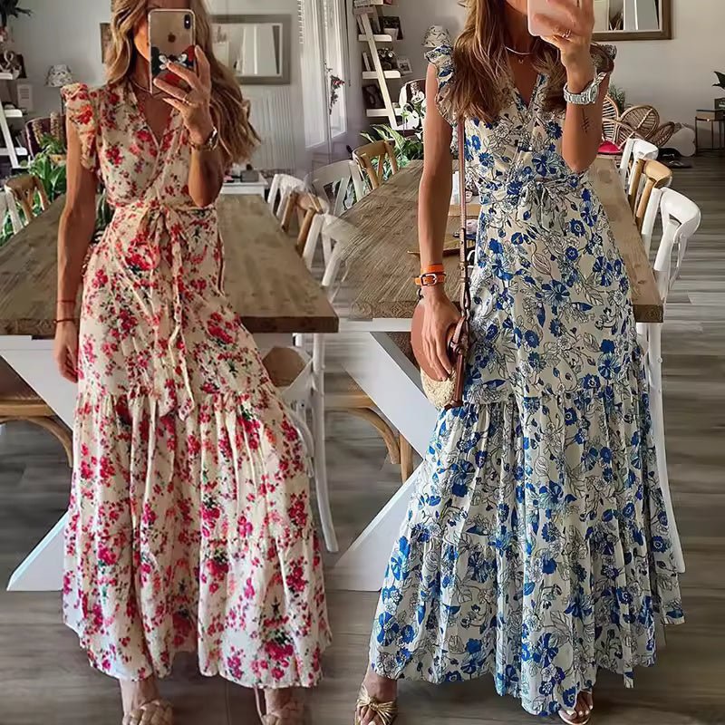 Renata – Ilga Gėlių Suknelė" could be rewritten as "Renata – Long Floral Dress.