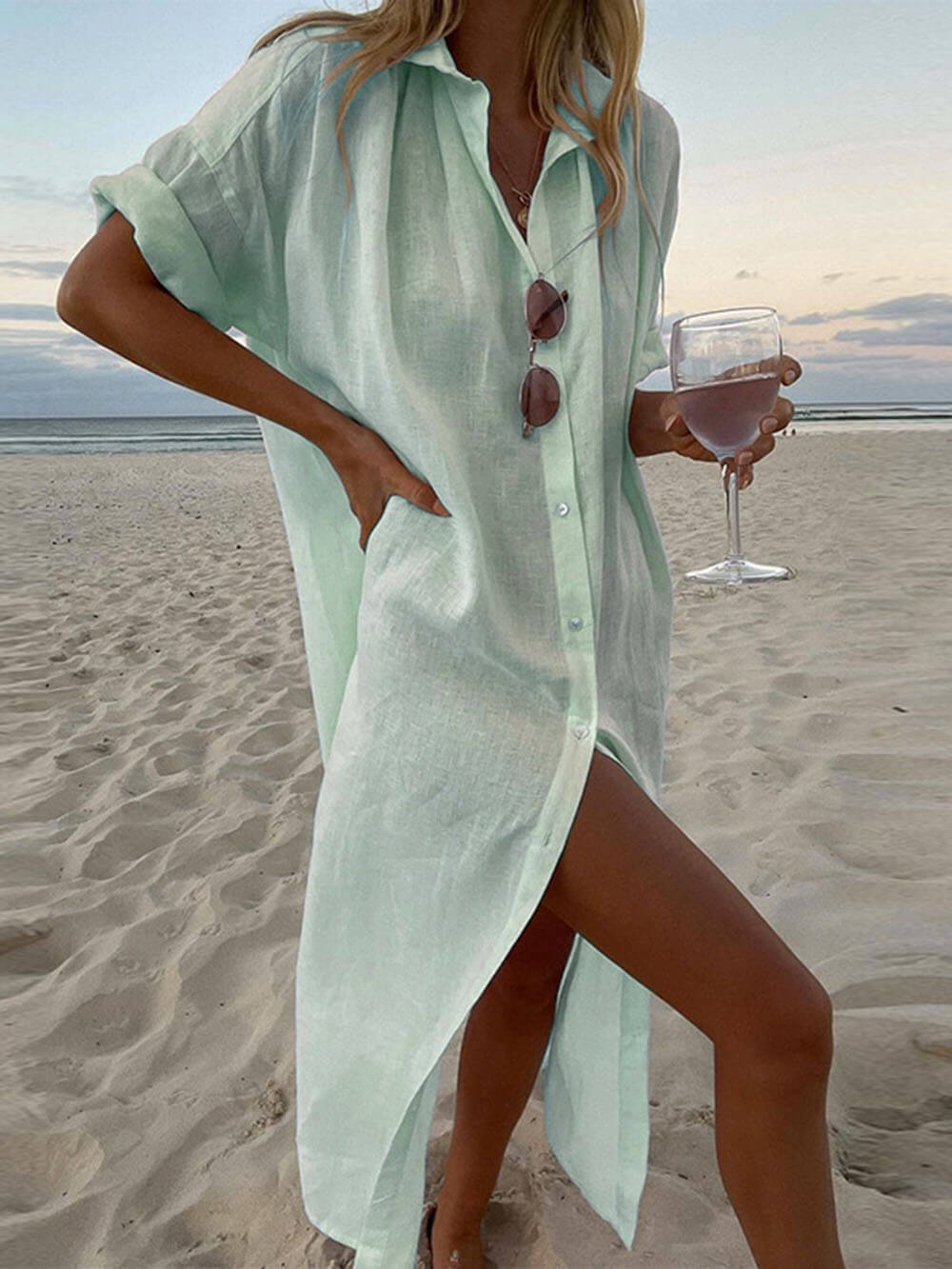 Edelyn - Long Maxi Chemise Dress