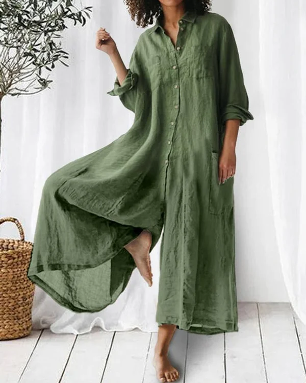 Maja - Lino Ramybės Jumpsuit