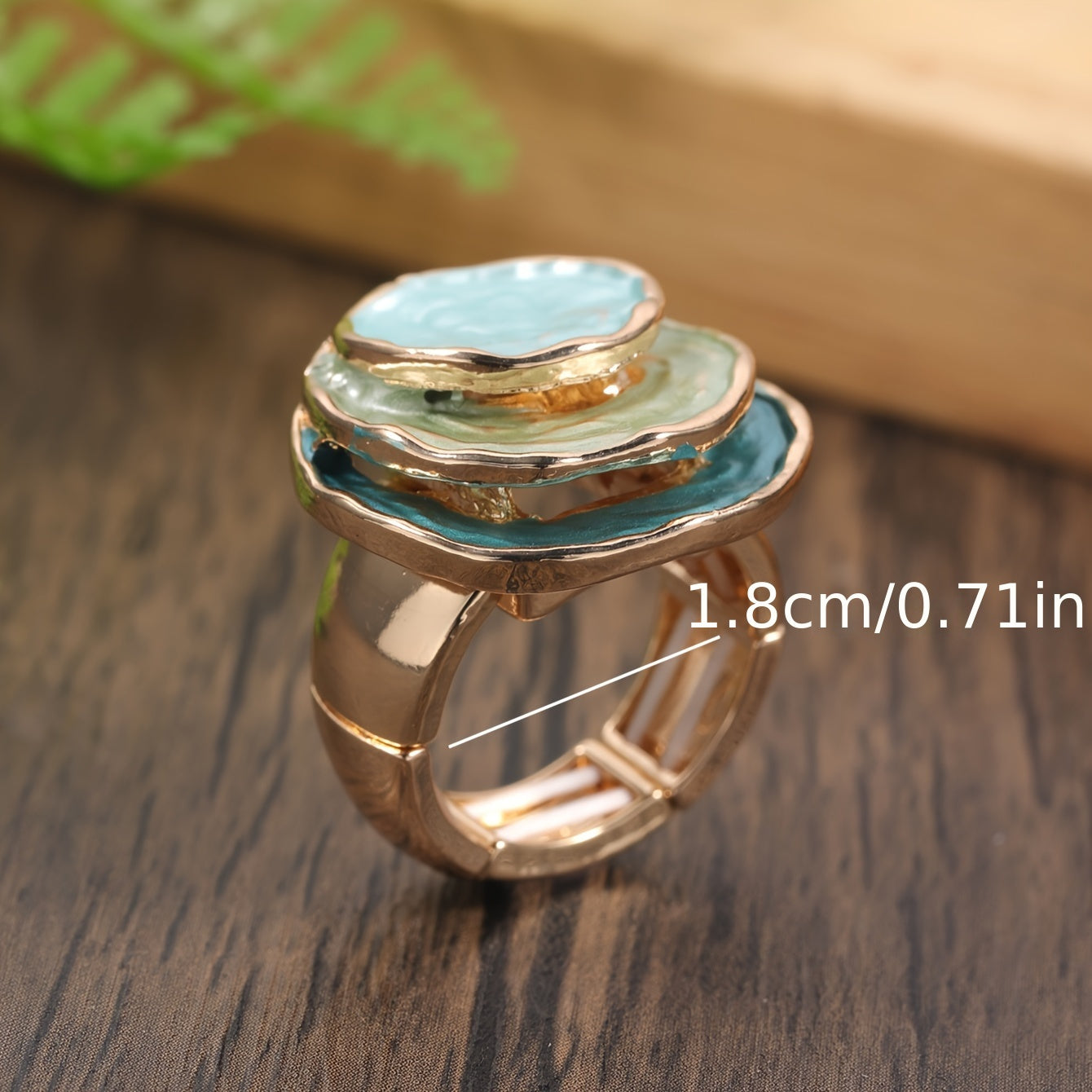 Boho Trisluoksnis Emaliuotas Žiedas