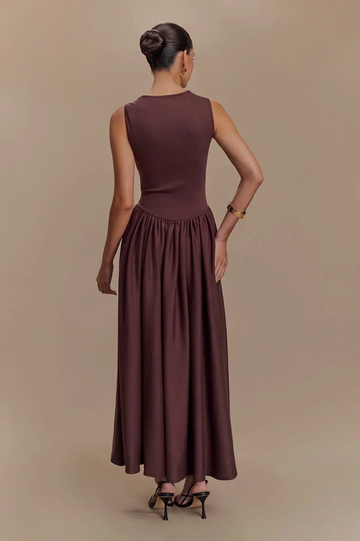 Serena Midi Dress - Cocoa Brown