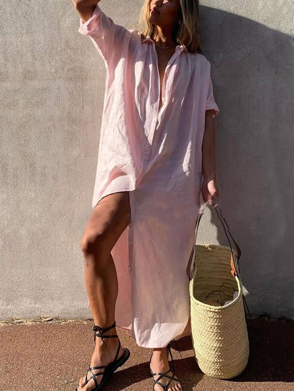 Edelyn - Long Maxi Chemise Dress