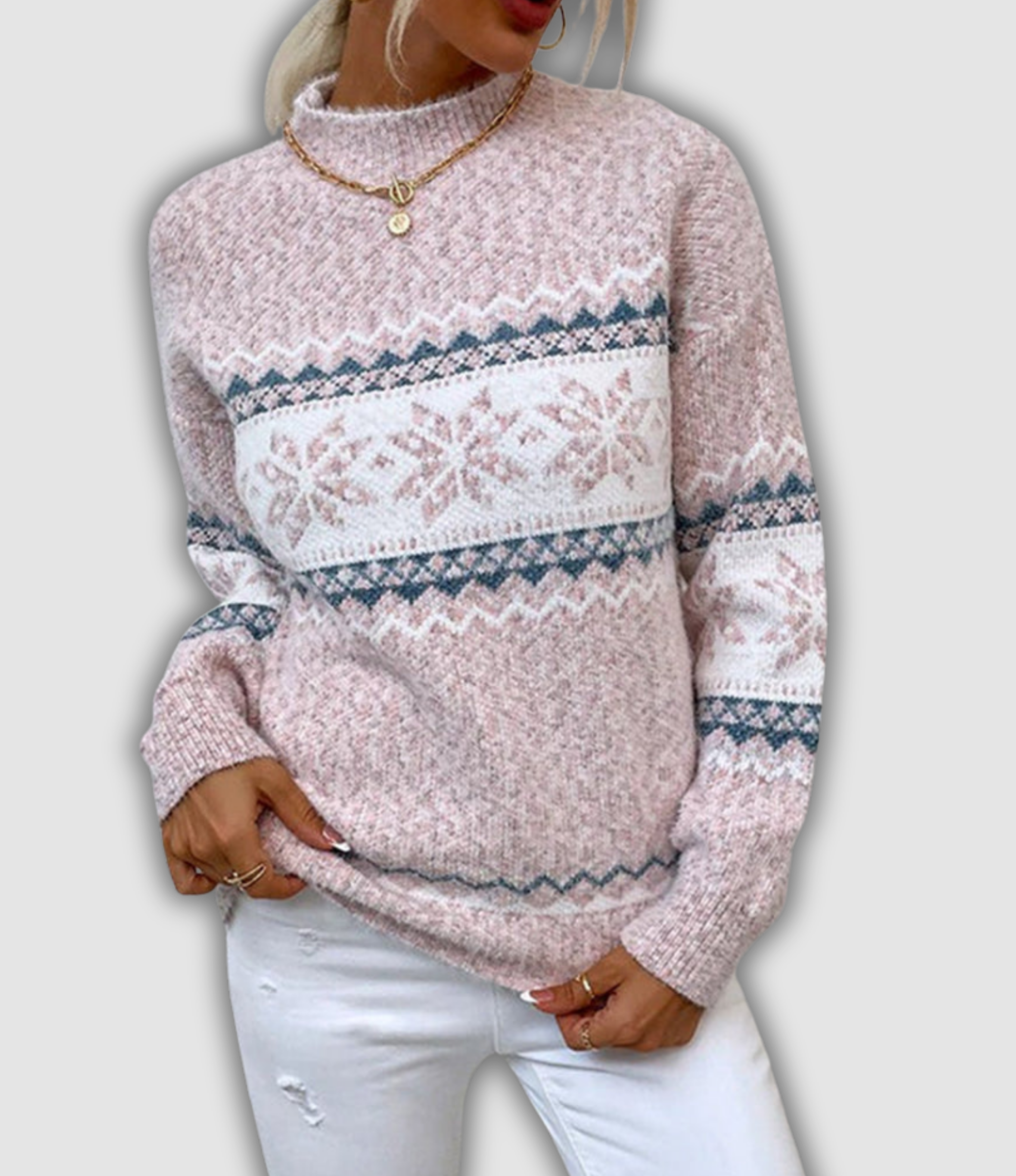 Anna | Arctic Blue Cozy Knit Sweater for Winter