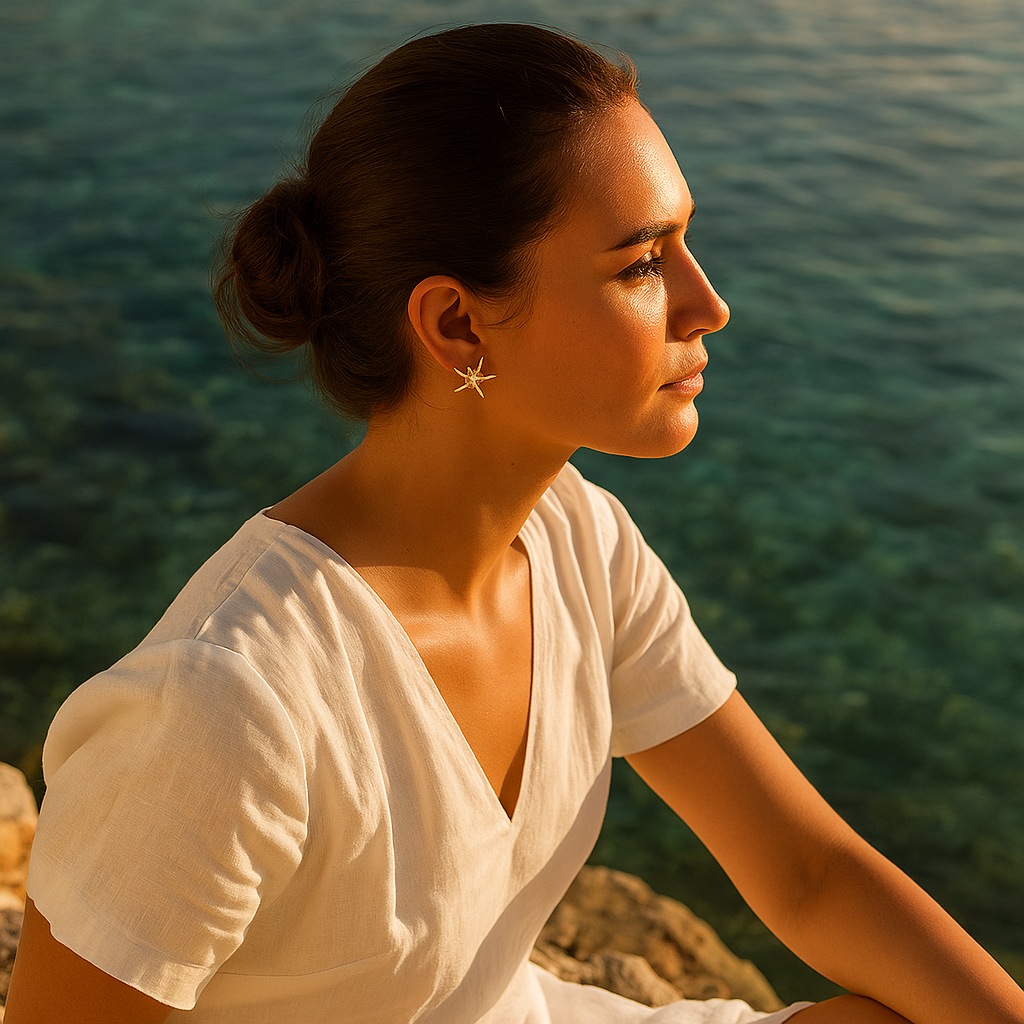Coralia Elegantiški Auskarai Stella Marina - Išskirtiniai Papuošalai Jūsų Stilingam Įvaizdžiui