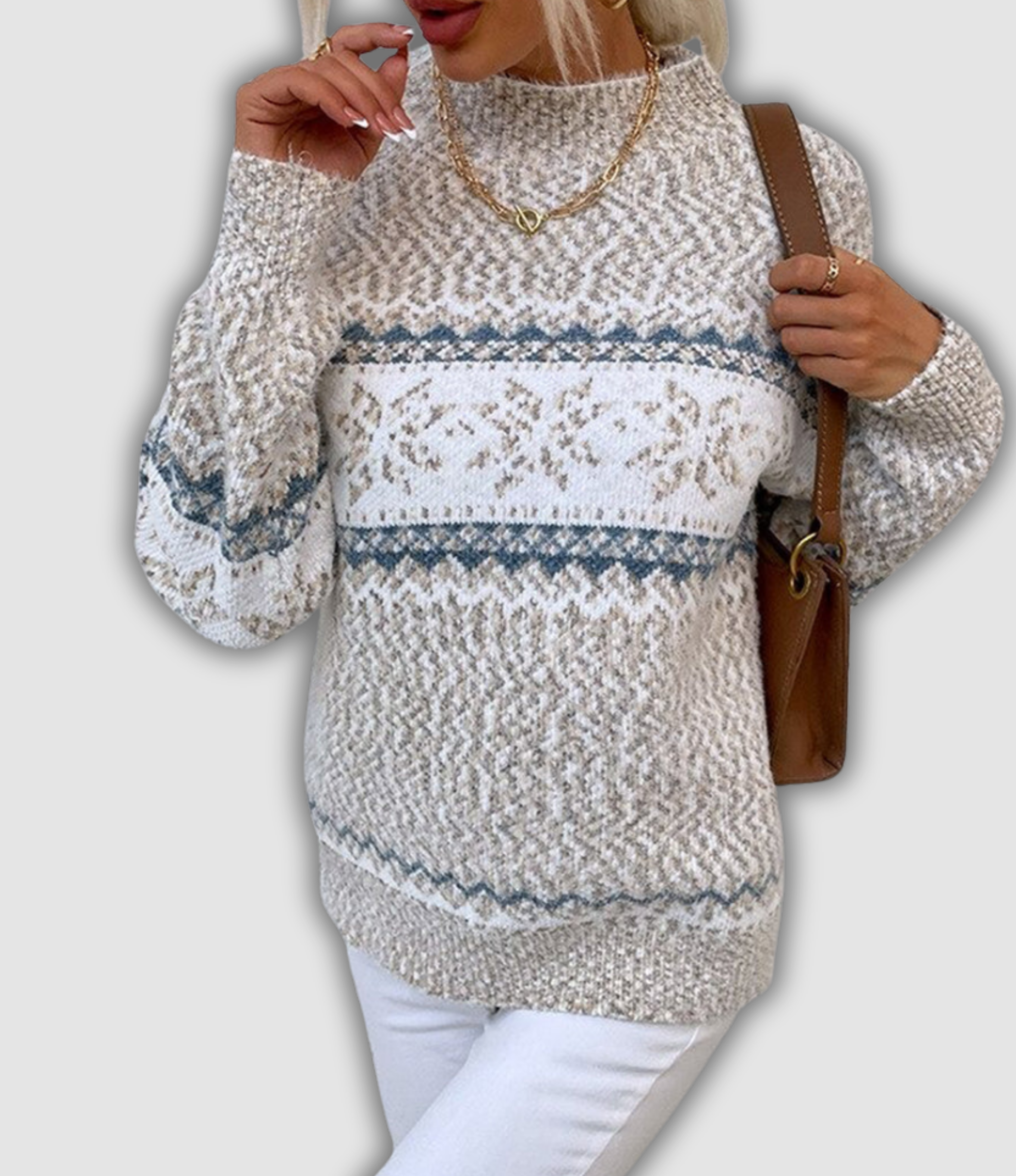 Anna | Arctic Blue Cozy Knit Sweater for Winter