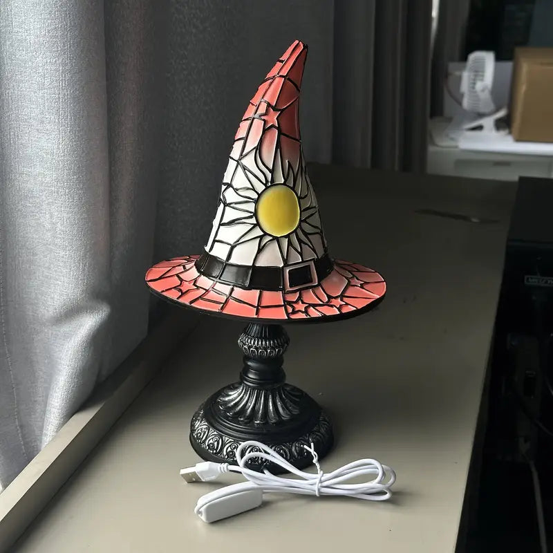 Vitrail Lampe im Hexenhut-Design
