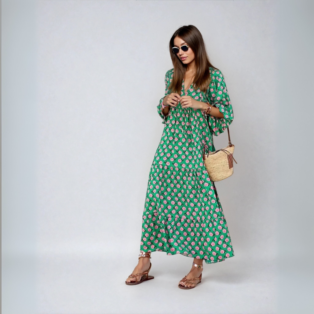 Elin | Bohemian Cotton Maxi Dress