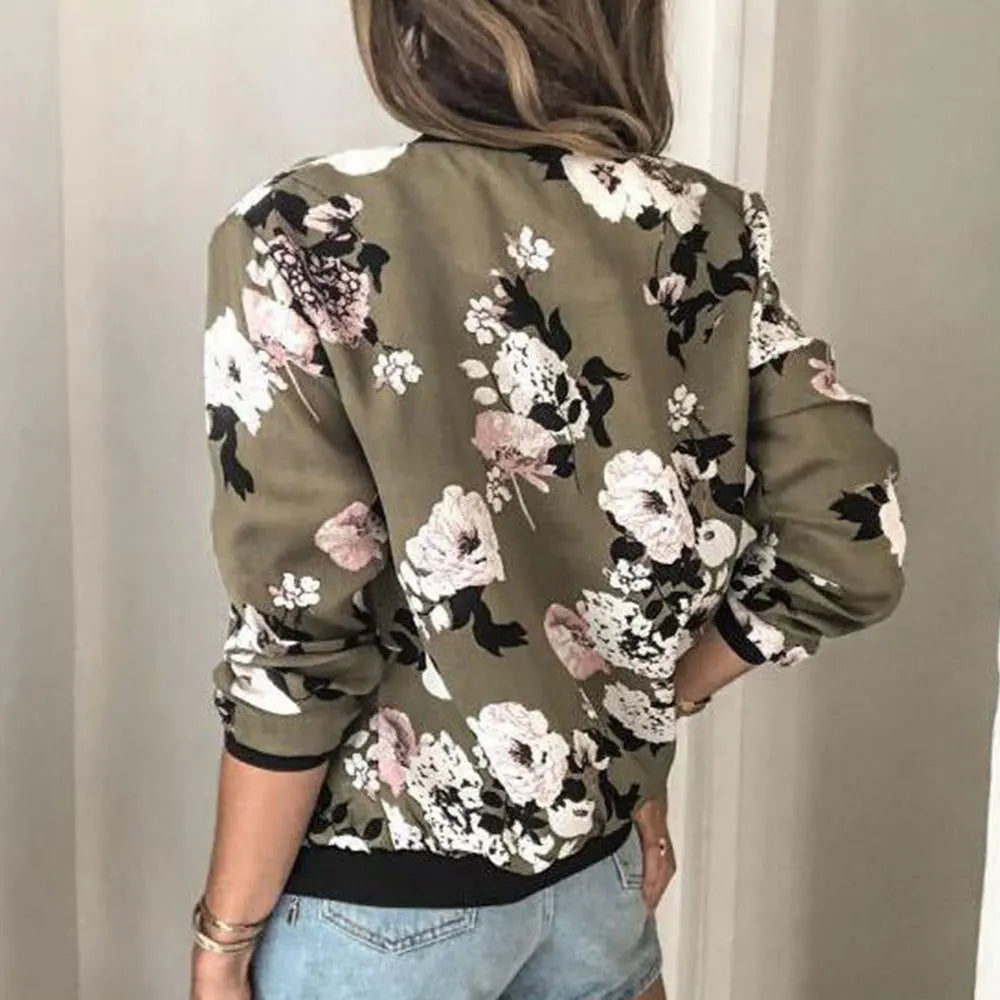 Hazel | Bomber Jacket with Trendy Floral Pattern