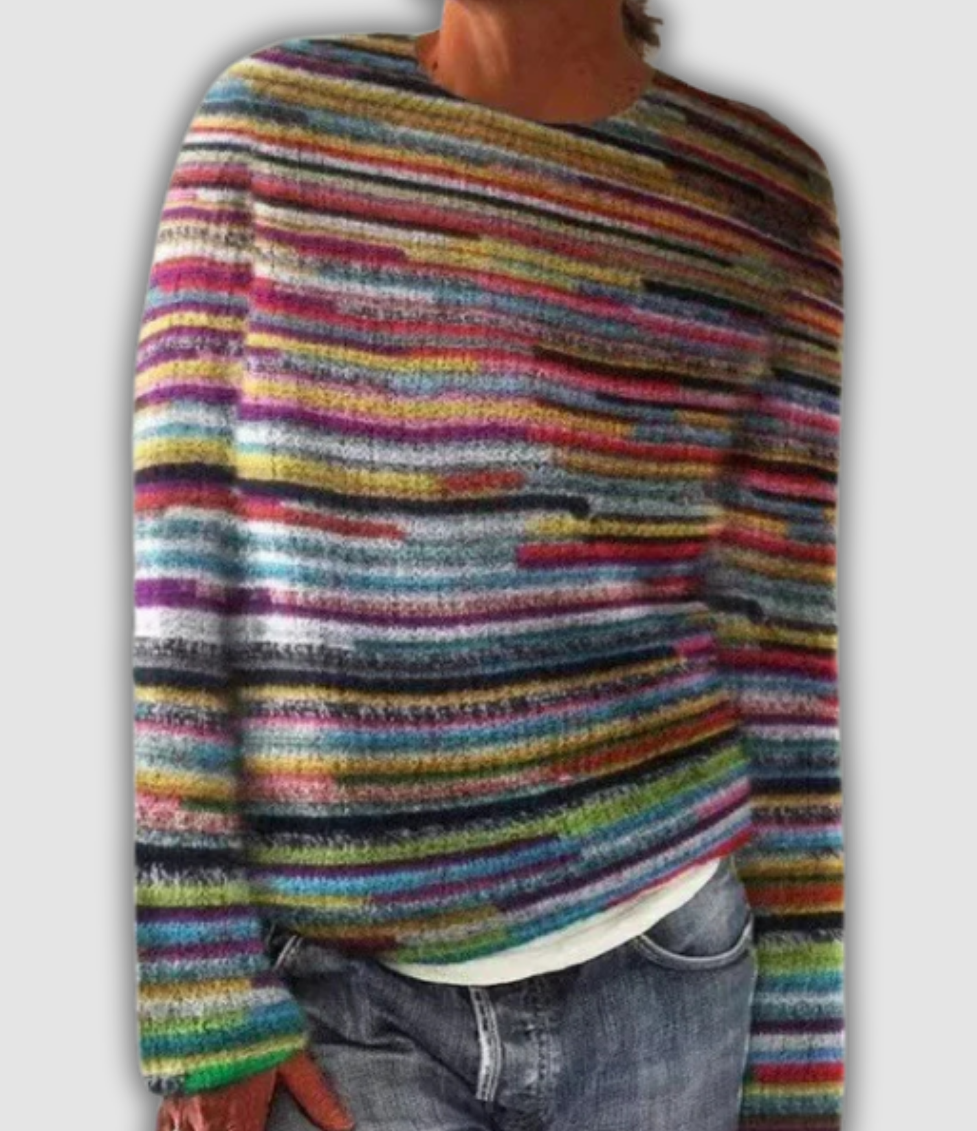 Thora | Vintage Rainbow Stripe Icelandic Sweater