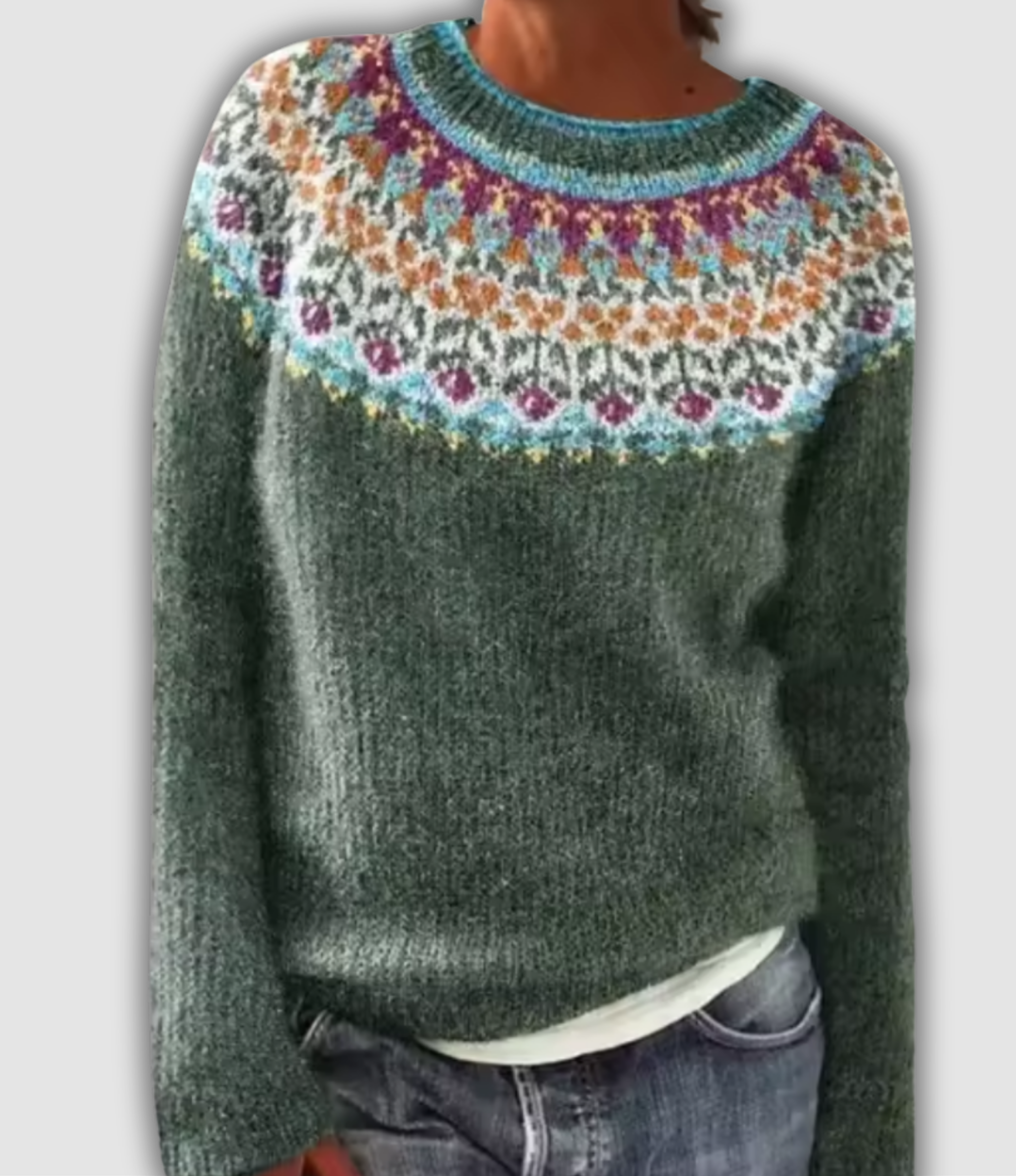 Inga | Island Flower Knit Sweater