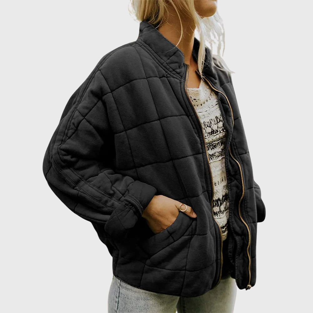 Amy | Elegantiška oversized striukė su dygsniuotais detalėmis