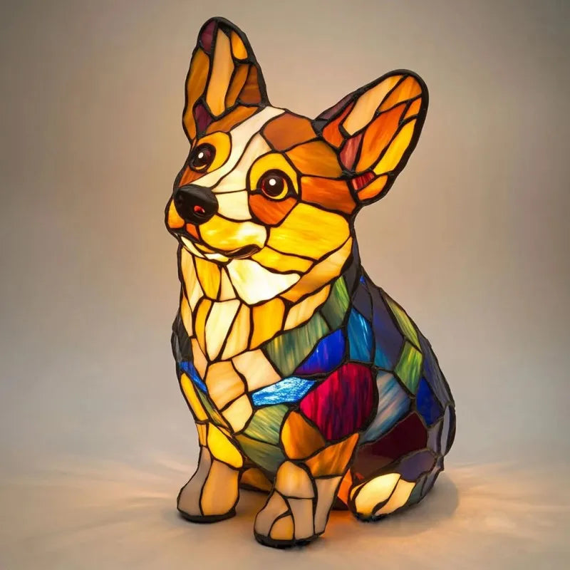 Corgi Šviesos Lempa su Blizgučiais