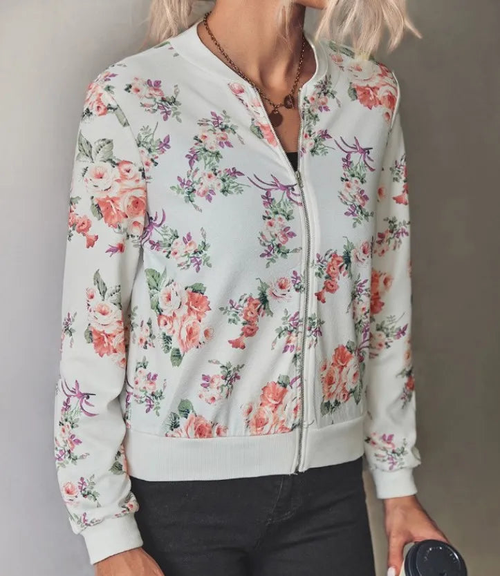 Hazel | Bomber Jacket with Trendy Floral Pattern