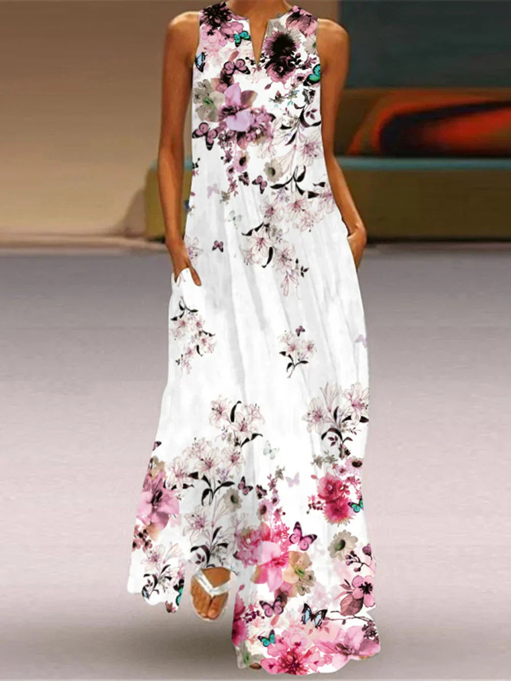 Aurelia | Papillon A-Line Dress with Floral Design