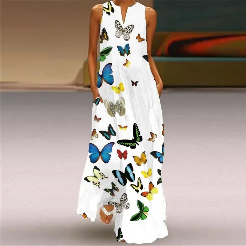 Aurelia | Papillon A-Line Dress with Floral Design