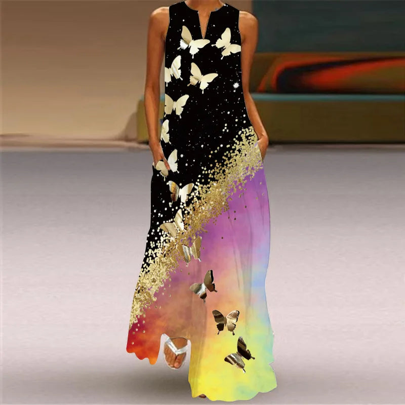 Aurelia | Papillon A-Line Dress with Floral Design