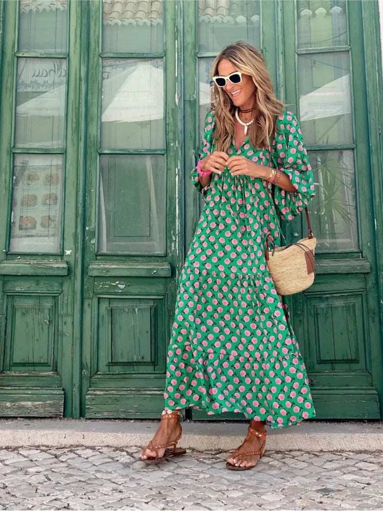 Balandis | Boho maxi suknelė