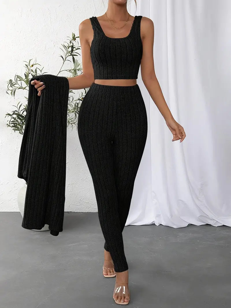 Solène - Stylish Ribbed Set