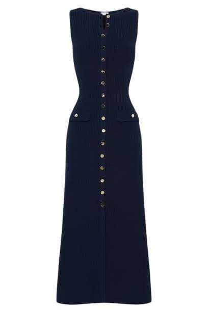 Sofia Be Rankovių Megztas Maxi Suknelė" could be rewritten as "Sofia Sleeveless Knit Maxi Dress.
