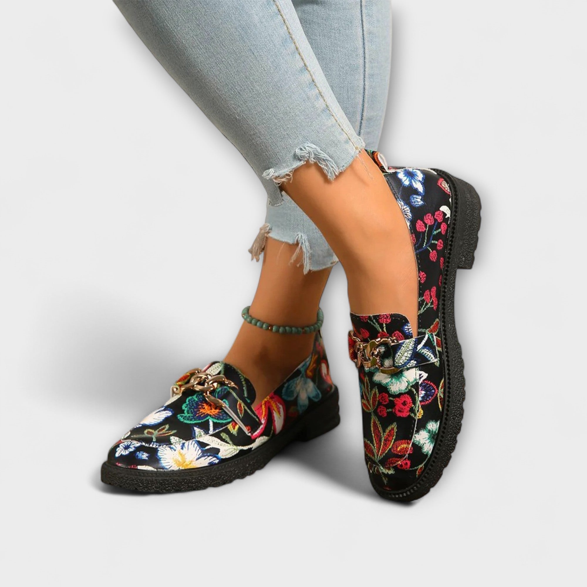 Orla – Multicolor Floral Pattern Loafers