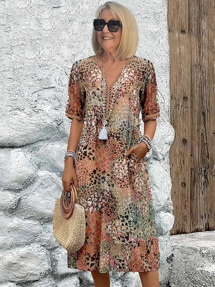 Helen | Elegantiška maxi suknelė su žaismingu gėlių raštu
