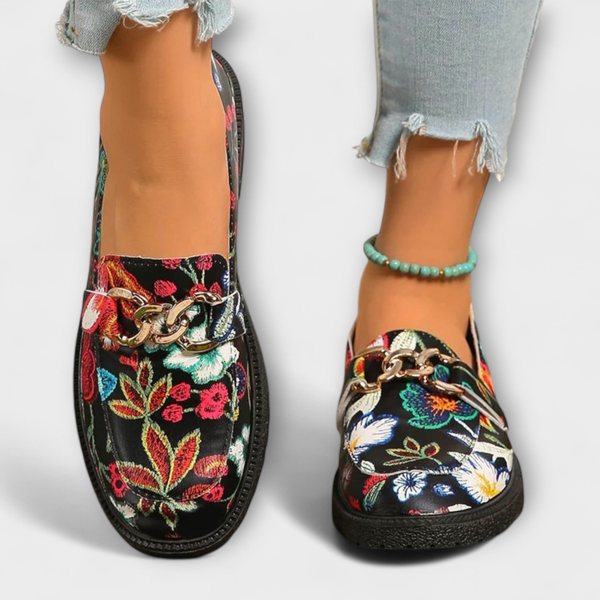 Orla – Multicolor Floral Pattern Loafers
