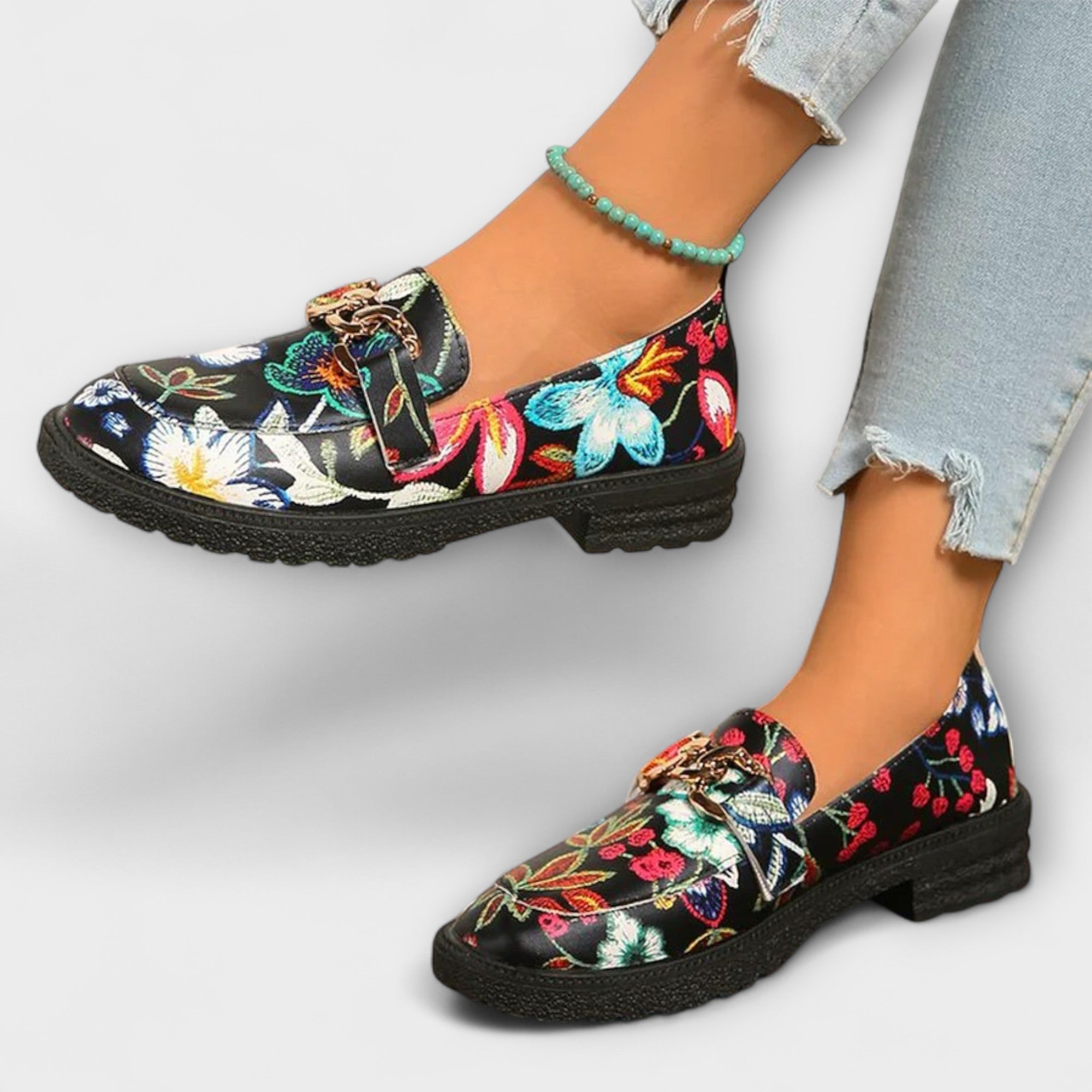 Orla – Multicolor Floral Pattern Loafers
