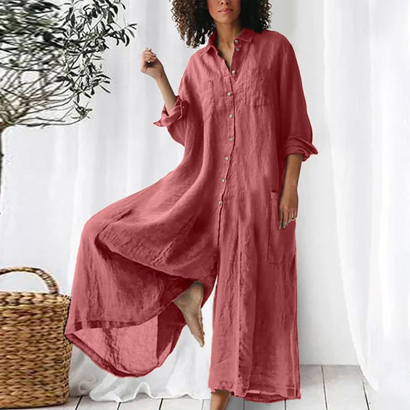 Maja - Lino Ramybės Jumpsuit