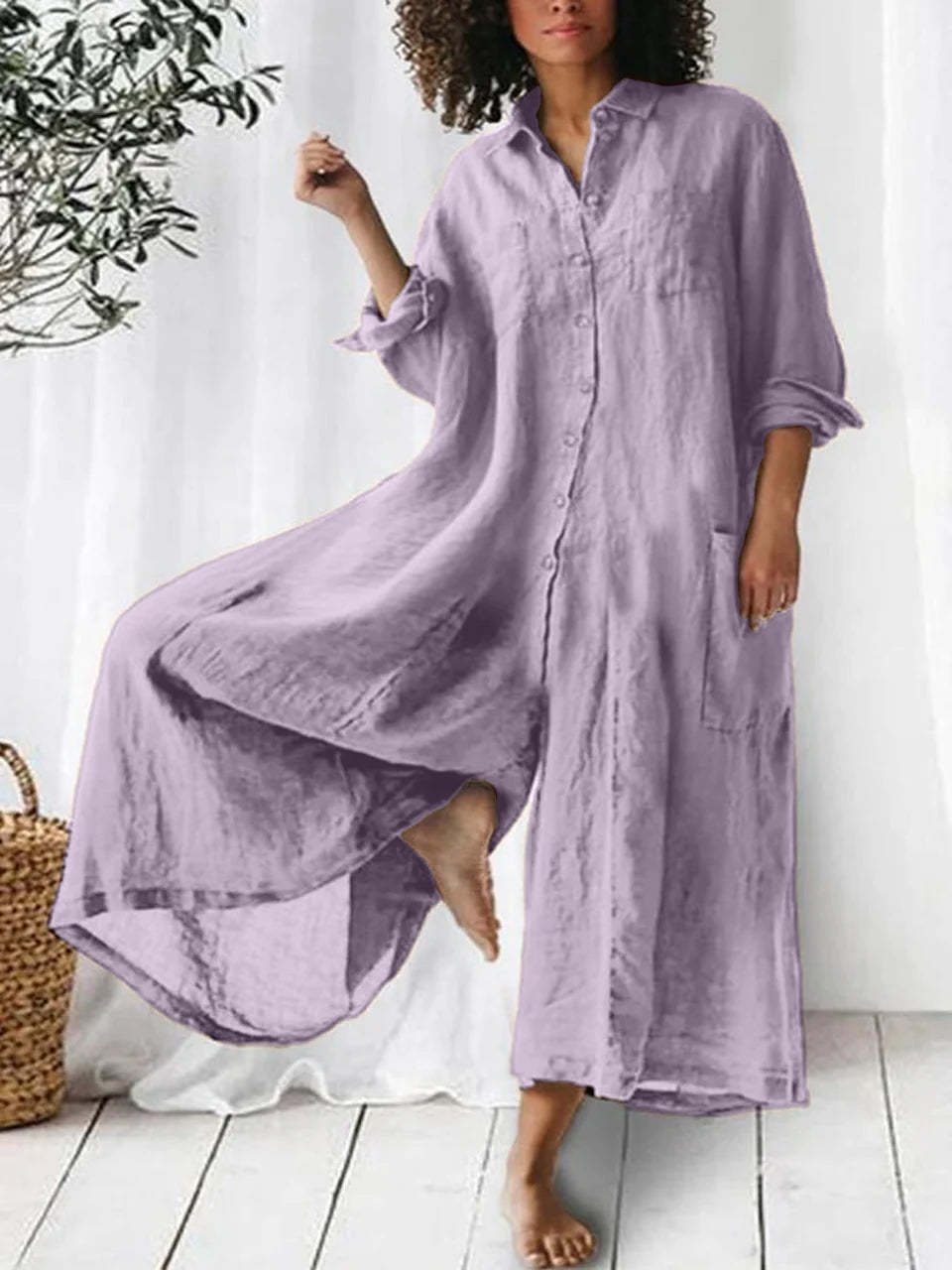 Maja - Lino Ramybės Jumpsuit